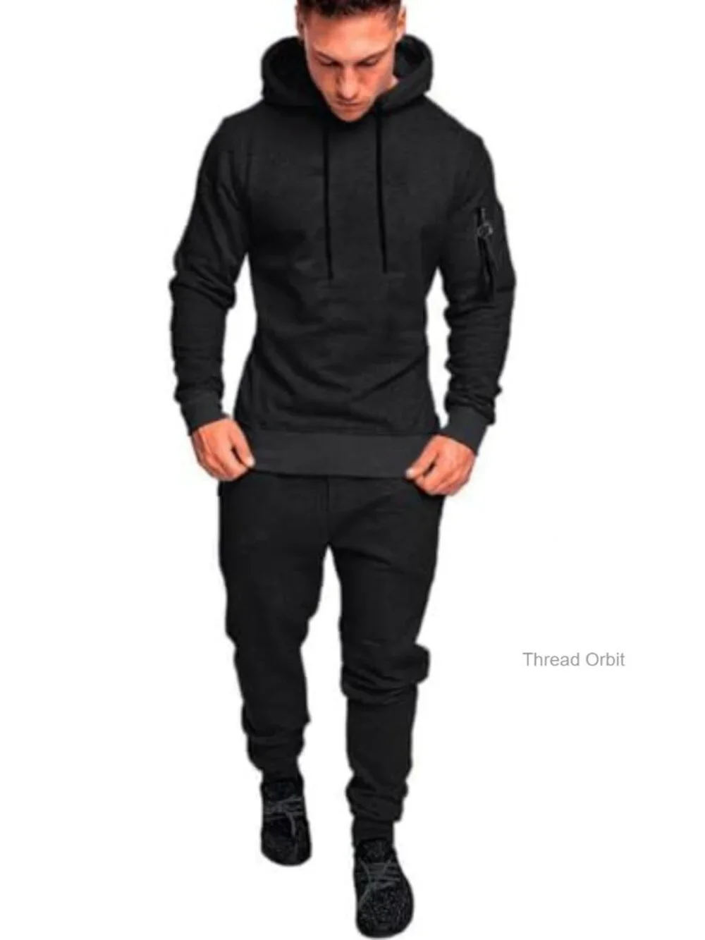 Men's 2 Piece Sweatsuit Hoodie Jogging Tracksuit Set Long Sleeve Pullover